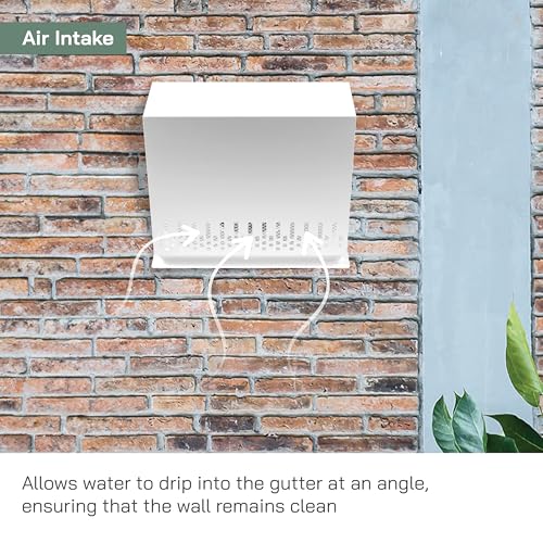 Vent Systems 10" Inch Air Supply Vent Cover with Rubber Gasket - White Galvanized Steel - Robust and Weatherproof Outdoor Air Intake Box - Duct or Surface Mounting - Rain and Snow Protection - color: White, size: ø10" Inch - Supply