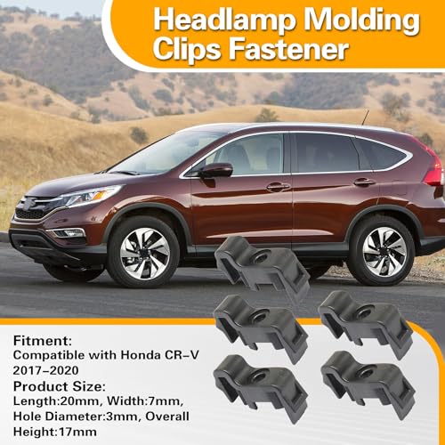 5PCS Headlamp Clips Trim Molding Compatible with Honda CR-V 2017 2018 2019 2020 Holder Headlamp Molding Clip Fastener, Replace 33152TLAA01 33152-TLA-A01