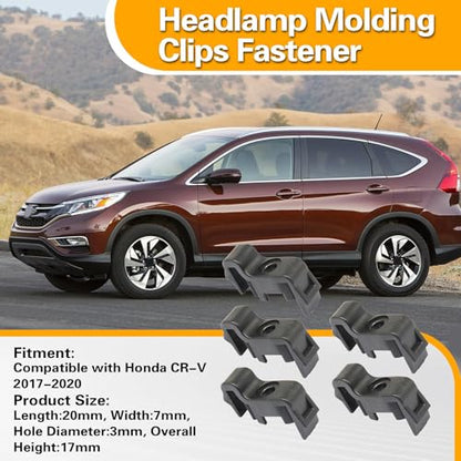 5PCS Headlamp Clips Trim Molding Compatible with Honda CR-V 2017 2018 2019 2020 Holder Headlamp Molding Clip Fastener, Replace 33152TLAA01 33152-TLA-A01