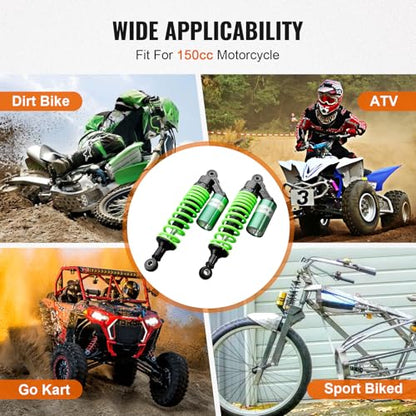 12.6 inch Pair Universal Motorcycle Rear Air Shock Absorbers for HONDA - color: Green