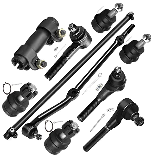 SCITOO 10pcs Front Suspension Kit Lower Upper Ball Joint Inner Outer Tie Rod Ends Adjusting Sleeve Fit 1991-2001 For Jeep For Cherokee 1991-1992 Comanche