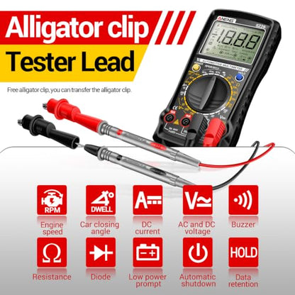 ANENG SZ26 Digital Multimeter, Engine Analyzer, 500-10000 RPM Tachometer - color: Black