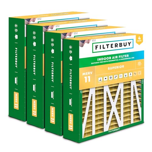 Filterbuy 17.5x21x5 Air Filter MERV 11 Pet & Allergy Defense (4-Pack) - style: 17.5x21x5