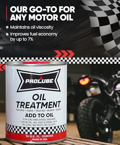 Prolube Oil Treatment - Engine Oil Additive for Gas & Diesel Engines - Reduces Wear, Noise, Vibration - Boosts Fuel Economy & Horsepower - Works on Transmissions & Differentials (16oz) - size: 16 fl oz