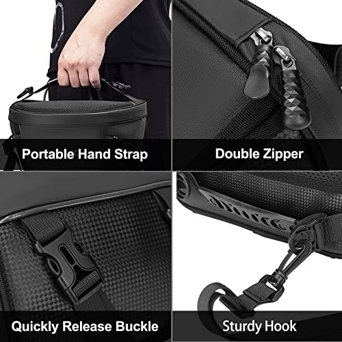 MOSISO Motorcycle Tail Bag Waterproof Polyester Storage Saddle Bag,Black - color: Black
