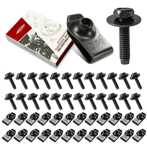 50 Pcs M6x1.0 Automotive Body Bolts/Screws & U-Nut Clips - style: 50PCS M6x1.0 Bolts & U-Nut