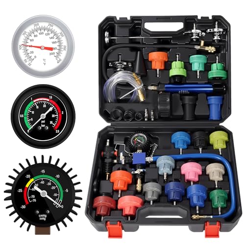 VTG VOGTEN 31PCS Coolant Pressure Tester Kit,w/23 Radiator Adapters(Black) - color: Black