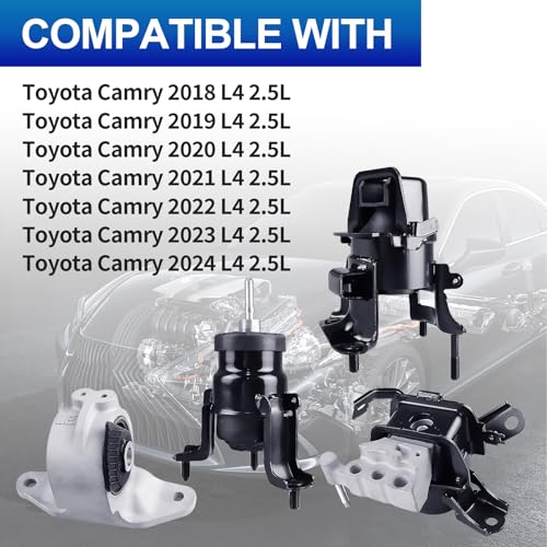 4PCS Engine Mount Set fit for 18-23 Camry, 19-22 Avalon 2.5L Auto - size: Camry 2018-2023