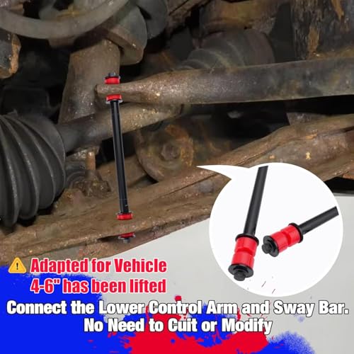 KSP Sway Bar End Link for 4-6" Lifted Silverado Sierra 2500HD 3500HD, Aftermarket Extended Stabilizer Bar Link Kits Connect Lower Arm,Adjustable Sway Bar Link fit Tahoe Avalanche 1500 Yukon 4-6in Lift - color: 2001-2019 Silverado Sierra 2500HD 3500HD, siz