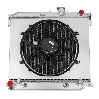 3 Row Aluminum Radiator + Shroud Fan For 2004-2012 Chevy Colorado GMC Canyon L4 2.8L 3.7L L5 2005 2006 2007 2008 2009 2010 2011 Radiators