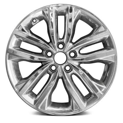 Part Synergy Replacement for Double 5-Spoke Bright PVD 18x7.5 Alloy Factory Wheel - Reman for Kia Optima 2014-2015 Aluminum PVD Bright - OE Replacement