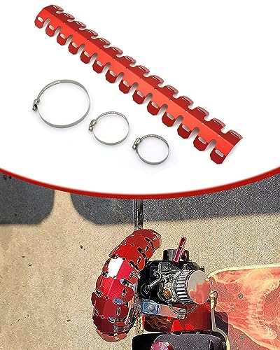 Motorcycle Exhaust Cover Guard, 610mm, RED - color: Red