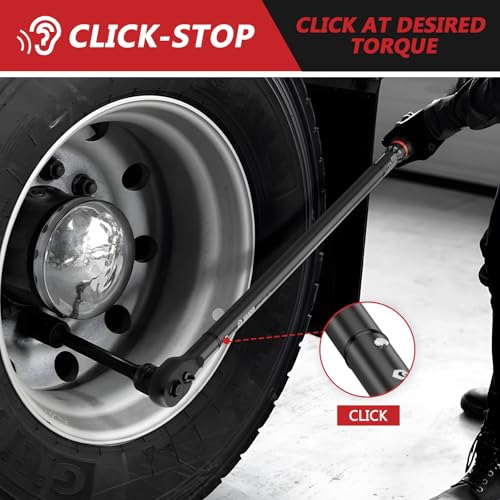 VANPO Torque Wrench 3/4-Inch Drive 100-650 Ft-Lb for Truck, ±3% Accuracy - size: 3/4-Inch 100-650 Ft-Lb