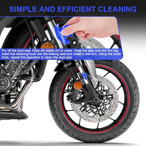 Motorcycle Fork Seal Cleaner 45-55mm Shock Absorber Repair Tool 2 Pack Blue - color: BLUE