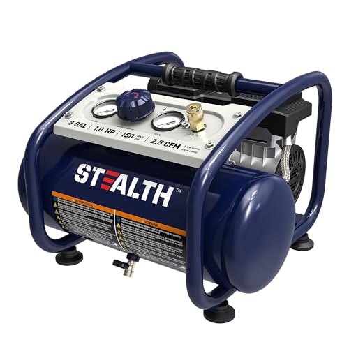 STEALTH Air Compressor 3 Gallon, Quiet Air Compressor, Oil-Free,for Tire Inflator, Auto Repair, Woodwork Nailing (SAQ-1301) - style: SAQ-1301