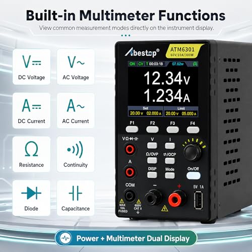 DC Power Supply Multimeter, 60V 10A 300W Switching Power Supply 110V Input - size: ATM6301/60V/10V/300W