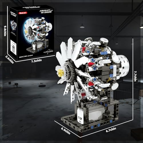 Turbojet Engine Building Set, Aircraft Engine Model kit that Run, Build Your Own Mini Aircraft Model Engine Kit with Motor, STEM Mechanical Physical Science Educational Toys for Kids Adults (558 PCS) - color: Turbojet Engine Building Set