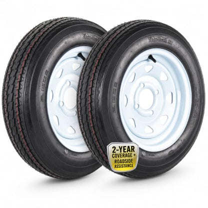 eCustomrim 2-Pack Trailer Tire Rim Assembly 4.80-12 480-12 White 4 Lug