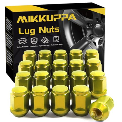 MIKKUPPA M12x1.5 Lug Nuts, Gold 20PCS Closed End Tires Nuts 19mm Hex - color: Gold, size: M12x1.5