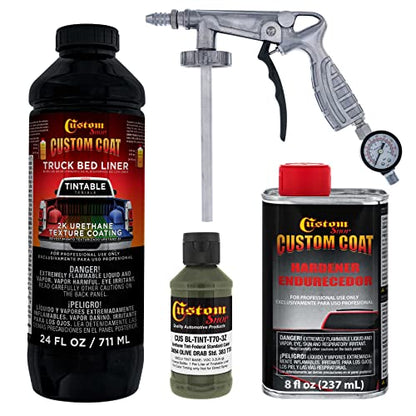 Custom Coat Olive Drab Spray-On Urethane Truck Bed Liner Kit, 1 Quart