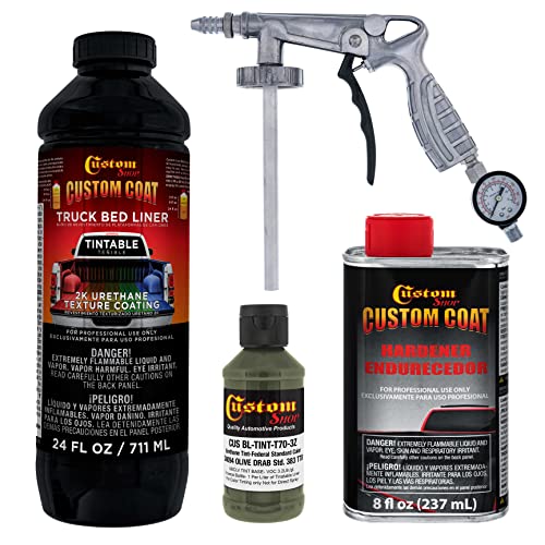 Custom Coat Olive Drab Spray-On Urethane Truck Bed Liner Kit, 1 Quart