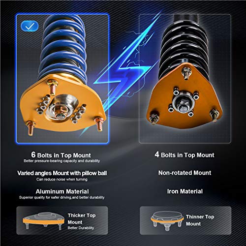 MOSTPLUS Coilovers Struts Compatible for 2003 2004 2005 2006 2007 2008 Toyota Corolla E120 E130/2003-2008 Matrix Adjustable Lowering Suspension (Set of 4) - size: 2003-2008 Toyota Corolla
