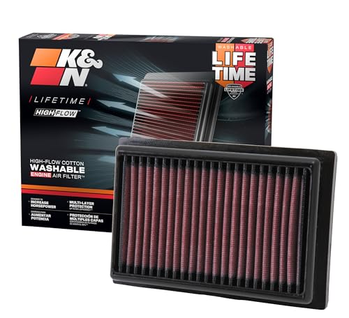 K&N High-Flow Original Lifetime Engine Air Filter: Increase Power: Premium, Washable: Compatible with 2012-2025 TOYOTA: C-HR, Corolla, Pruis, Yaris, 33-2485