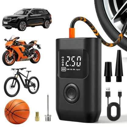Tire Inflator Portable, 25L/min Fast Inflation & Digital Pressure Gauge
