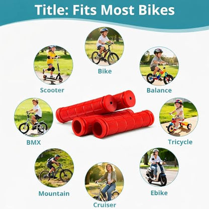 CHUNZEXI 4 PCS Rubber Bike Handlebar Grips - color: Red