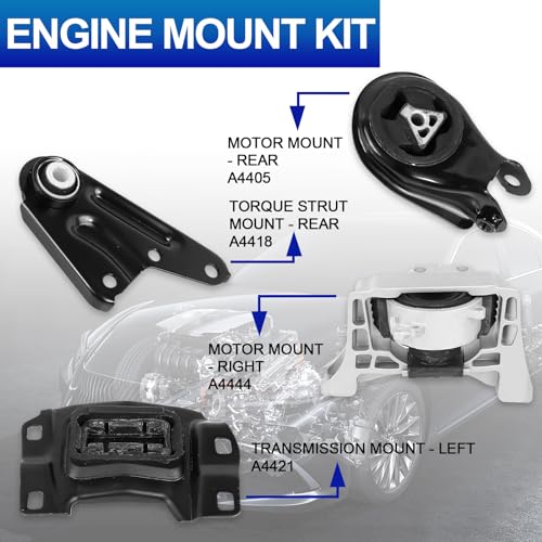 4PCS Engine Motor Mount Kit for Mazd 3 10-13 & Mazd 5 12-15 Auto - size: Mazda 3 10-15 Auto