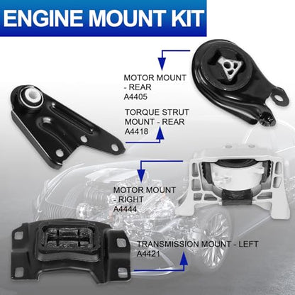 4PCS Engine Motor Mount Kit for Mazd 3 10-13 & Mazd 5 12-15 Auto - size: Mazda 3 10-15 Auto