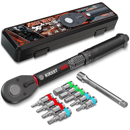 1/4" Drive Torque Wrench 20-260In.-Lb./2.96-29.4Nm, Two-way Adjustable 72-tooth Click Torque Wrench, Dual Scale, ±3% Accuracy Wrench, Suitable for Maintenance Bicycles, Cars and Trucks - size: 1/4"
