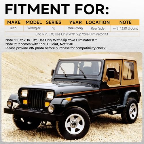 Rear Drive Shaft Fit For Jeep Wrangler 1994-1995 4WD 2.5L/4.0L # 936-089, 52098220 - size: 52098220; Rear; 15.94in - 18.31in