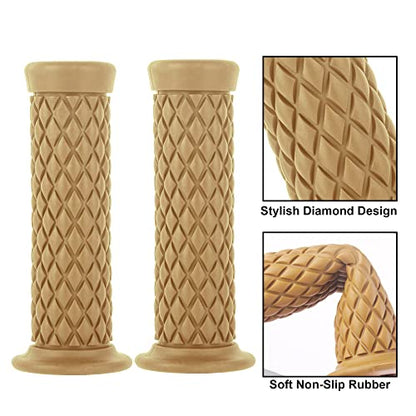 Universal Motorcycle Handles Grips - Non Slip Rubber Motorcycle Grips for Harley Honda Yamaha Suzuki Kawasaki Dirt Bike - color: Yellow