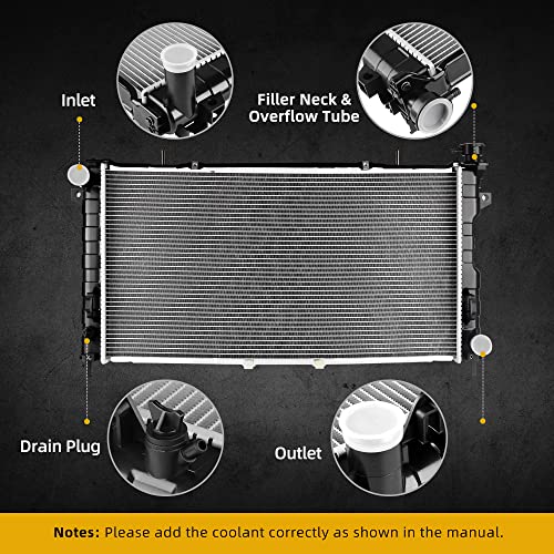 DWVO Aluminum Radiator Compatible with T&C 01-04 3.3L/3.8L V6 CU2311 - style: 2001-2004 Chrysler Town & Country 3.3L 3.8L