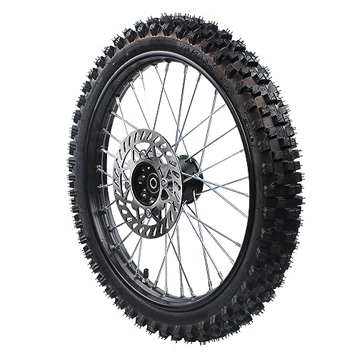 With brake discs 70/100-17 2.75-17 for Pit Dirt Bike tire 12-15mm Bearing Front Rim tube tire Disc Brake Wheel Rim With 190MM brake disc