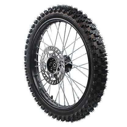 With brake discs 70/100-17 2.75-17 for Pit Dirt Bike tire 12-15mm Bearing Front Rim tube tire Disc Brake Wheel Rim With 190MM brake disc