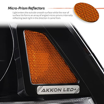 AKKON - [FULL LED High/Low For 09-18 Dodge Ram 1500 2500 3500 Triple Projector Black Headlights w/Sequential Turn Signal - color: Triple Projector Black Housings