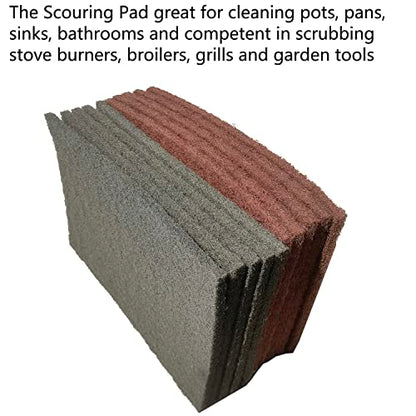 Premium 10 Pack 6" x 9" General Purpose Scuff Pads - Scuffing, Scouring, Sanding, Paint Primer Prep Adhesion Scratch - Surface Preparation Automotive Car Auto Body Woodworking Wood (Brown + Grey) - color: Brown + Grey