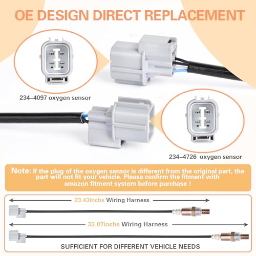 Nifeida 234-4726 234-4097 Oxygen Sensor (Set of 2) Heated Downstream/Upstream O2 Sensor Compatiable with Acura TL 1995-1998 TL L5-2.5L - size: 234-4368