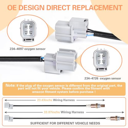 Nifeida 234-4726 234-4097 Oxygen Sensor (Set of 2) Heated Downstream/Upstream O2 Sensor Compatiable with Acura TL 1995-1998 TL L5-2.5L - size: 234-4368