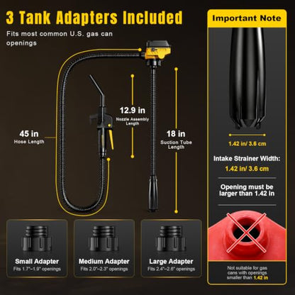 Fuel Transfer Pump for DeWalt 20V MAX Battery 3.7 GPM Cordless Gas Can Pump