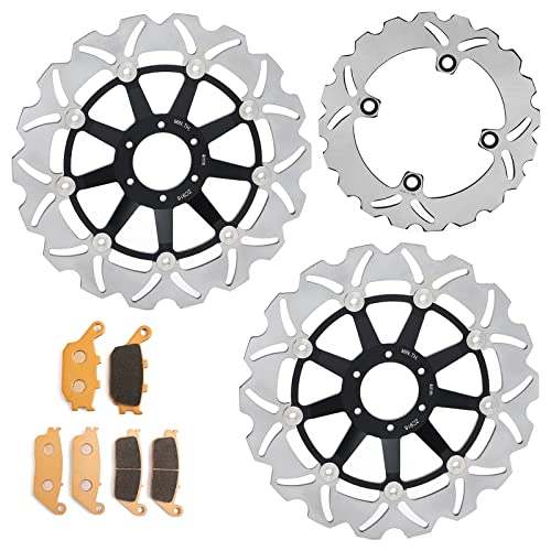 Front Rear Brake Disc Rotors Pads for HONDA CBR600F3 1995-1998 - color: Black, size: CBR 600 F3 1995-1998