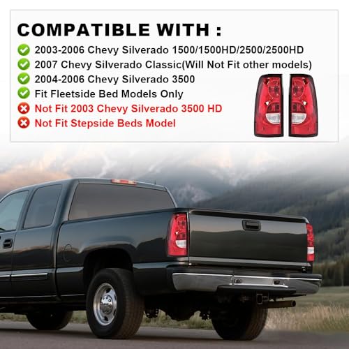 G-PLUS LED DRL Headlights Assembly & Tail Lights Fit Chevy Silverado 03-06 - color: Smoky Lens Black Housing Amber Reflector & Red, size: C LED