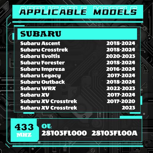 TPMS Sensor 433MHz Tire Pressure Monitoring Sensor for Subaru