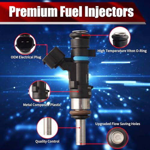 Set of 4 Fuel Injectors 1465A205 FJ972 Replacement - size: FJ972