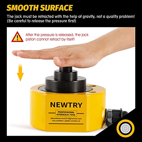 NEWTRY Hydraulic Ram Jack 100 ton Hydraulic Cylinder Low Profile Ram Jack Multi-Section 2.72” Stroke Lifting Cylinder Mini, Portable for Machinery, Bridge, Construction - size: 100T