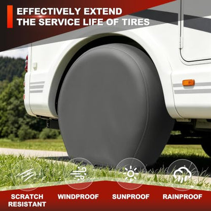 Explore Land Tire Covers 2 Pack Fit Tire Diameters 26-28.75 inch, Charcoal - size: M (Fits Tire Diameters 26''-28.75''), style: Charcoal - 2 Pack