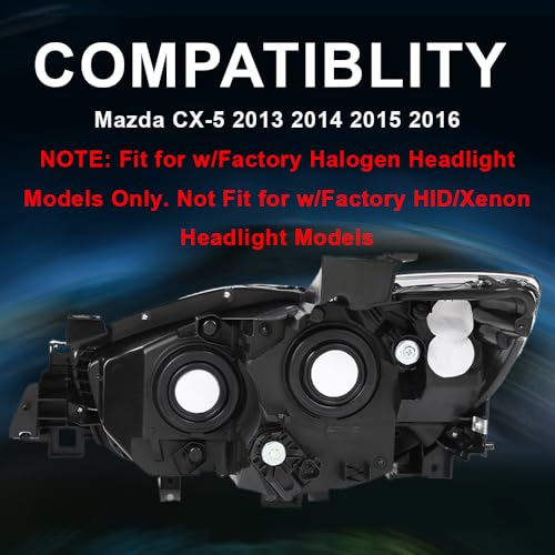 G-PLUS Headlight Assembly Compatible with Mazda CX-5 2013-2016,Left - size: Fit Mazda CX-5 2013-2016 Left(Clear)