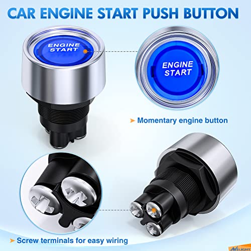 Nilight Start Engine Button 12V DC 50A Blue - color: Blue Start Engine Button